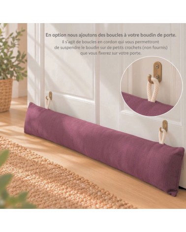boudin de porte sur mesure déhoussable prune