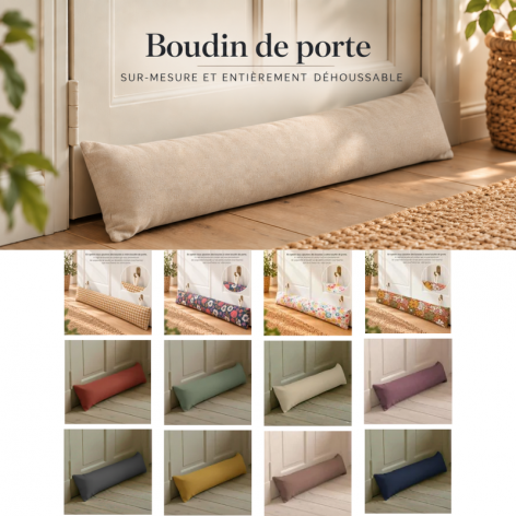 Boudin de porte sur-mesure déhoussable de 30 à 400 cm