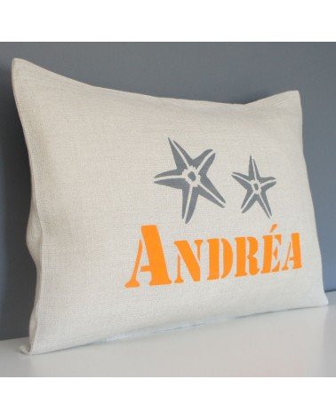 coussin personnalisé prénom étoiles de mer