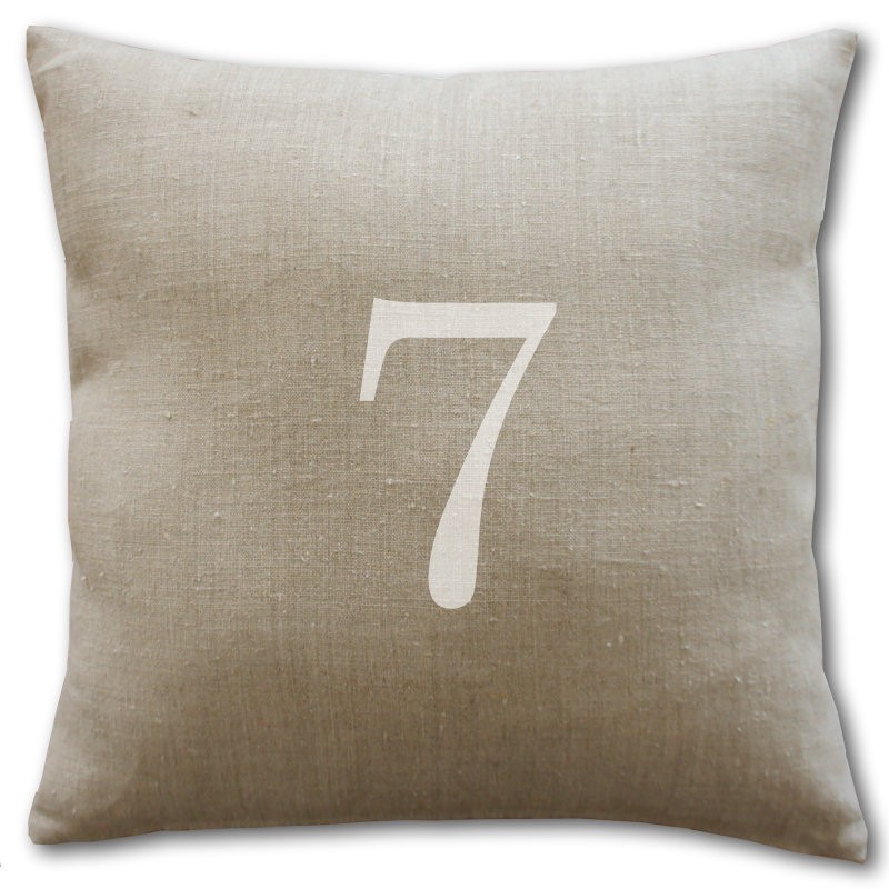 coussin lin chiffre 40x40 cm