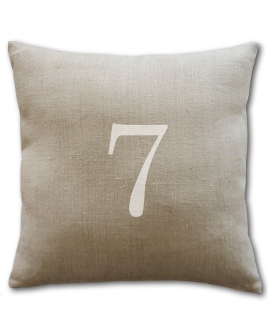 coussin lin chiffre 40x40 cm