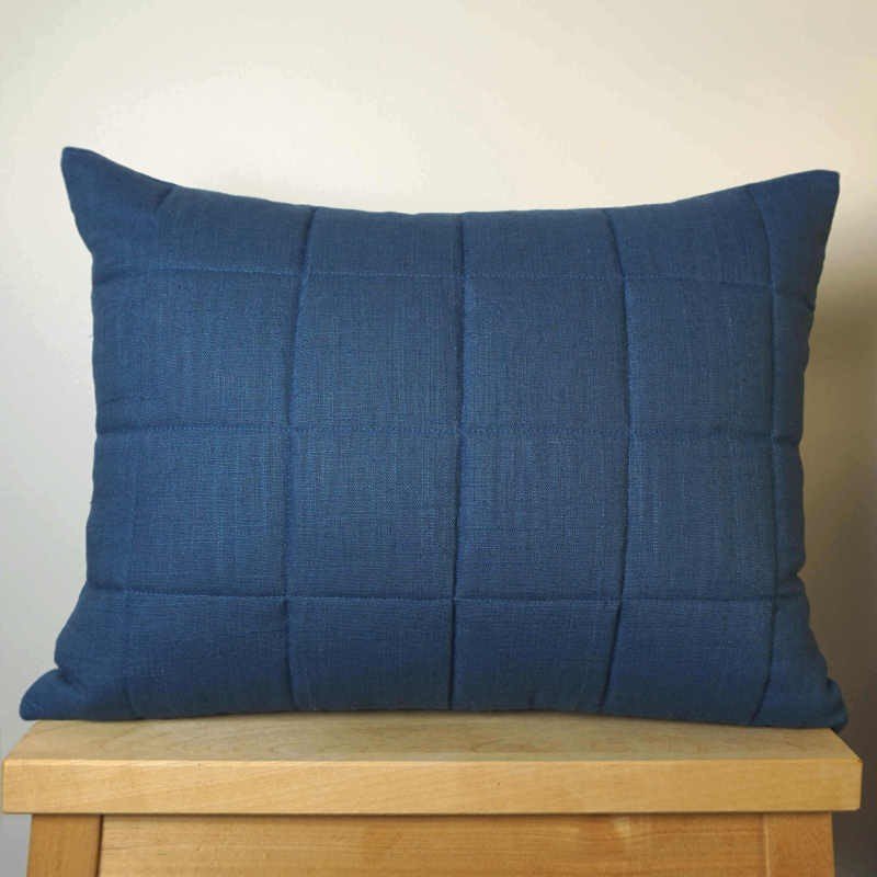 Housse de coussin matelassé LEO - Bleu - - 5.99
