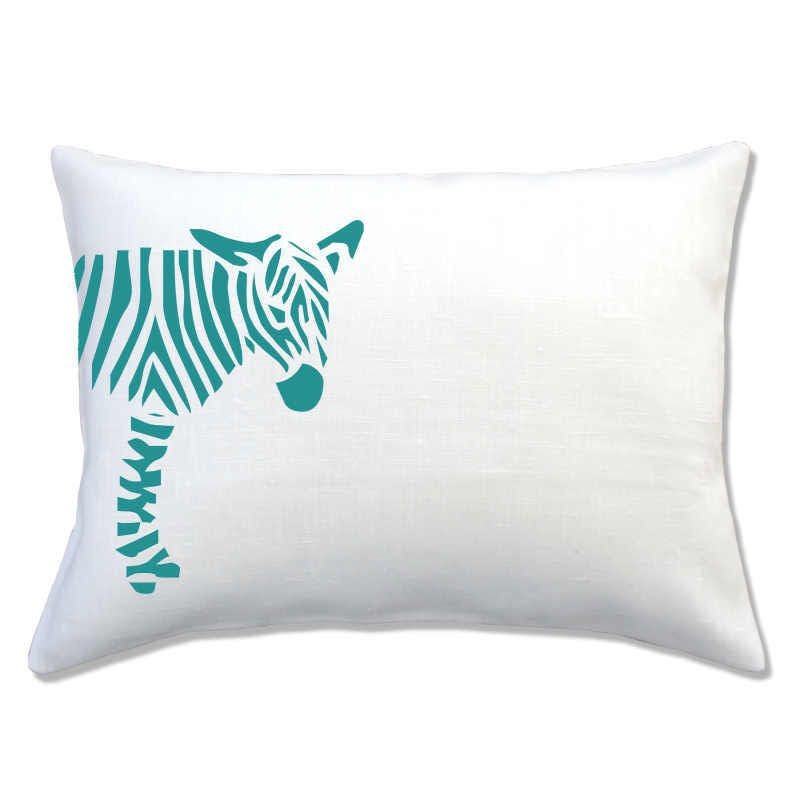 coussin lin décoratif motif zèbre