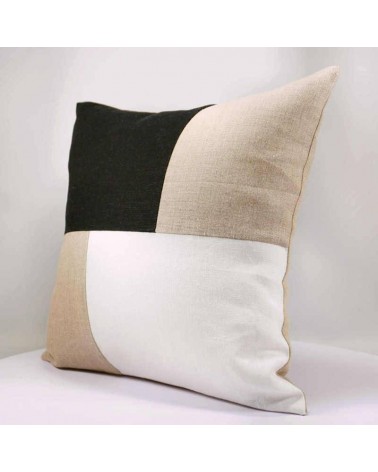 coussin noir et blanc design graphique
