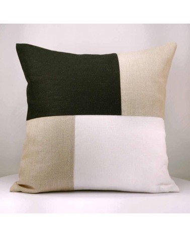 coussin noir et blanc design graphique