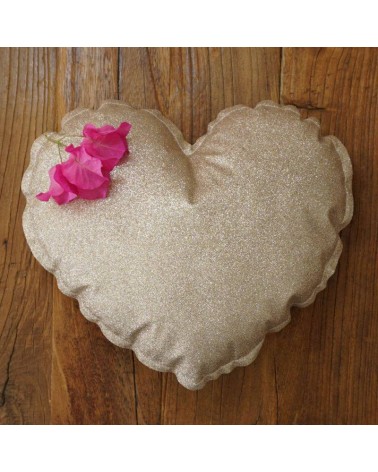Coussin coeur doré bébé et enfant coussin saint valentin
