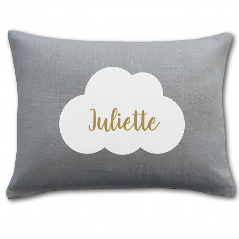 coussin personnalisé bébé, prénom, nuage