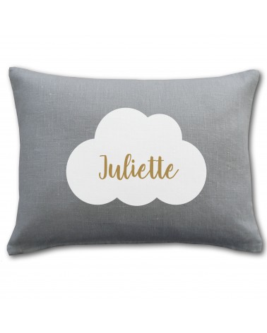 coussin personnalisé bébé, prénom, nuage