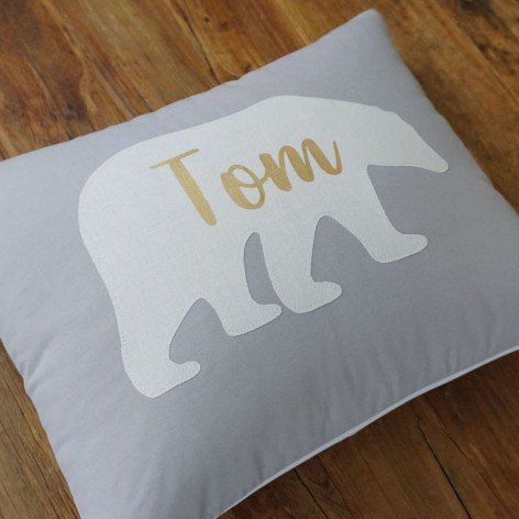 coussin chambre enfant personnalisé, décoration chambre fille garçon bébé, déco ours