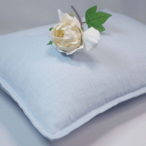 Coussin personnalisé en lin bleu ciel
