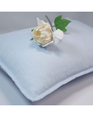 Coussin personnalisé en lin bleu ciel