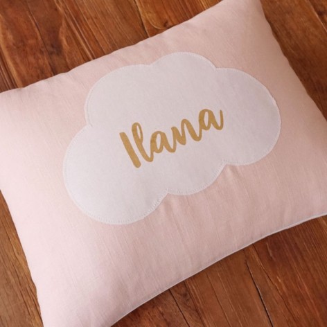 coussin personnalisé bébé, prénom, nuage