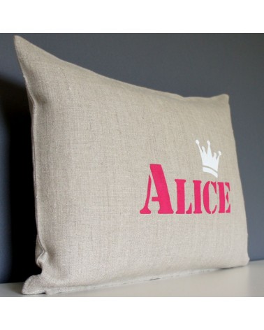 coussin prénom personnalisé enfant, couronne
