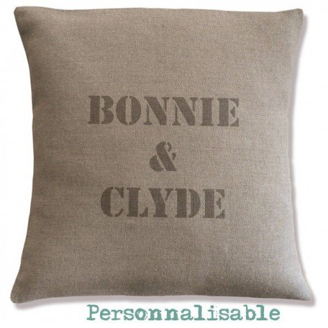 coussin lin personnalisé prénoms