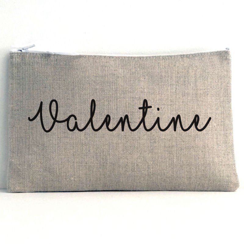 cadeau atsem, pochette tissu personnalisable prénom