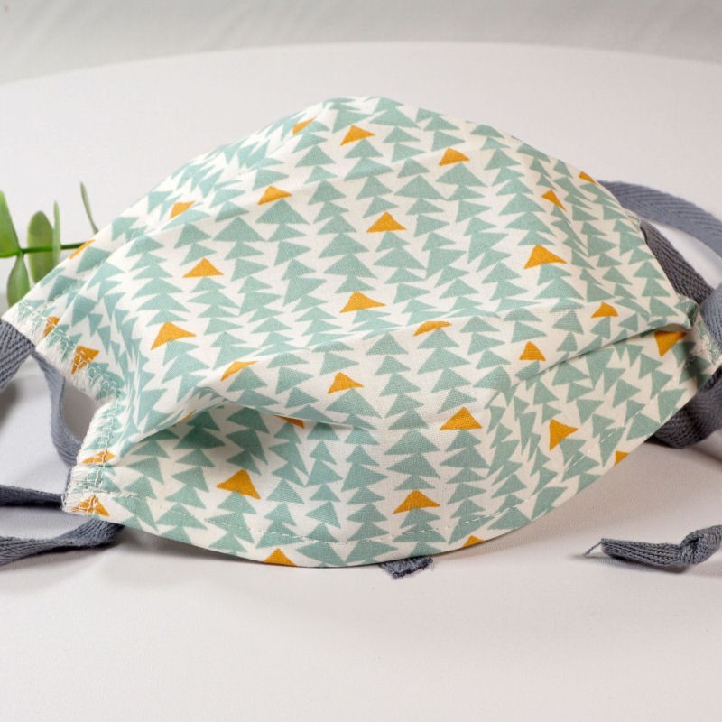 Masque de protection lavable, masque barrière 2 épaisseurs AFNOR, triangles