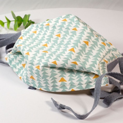 Masque de protection lavable, masque barrière 2 épaisseurs AFNOR, triangles