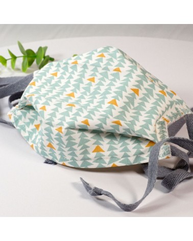 Masque de protection lavable, masque barrière 2 épaisseurs AFNOR, triangles