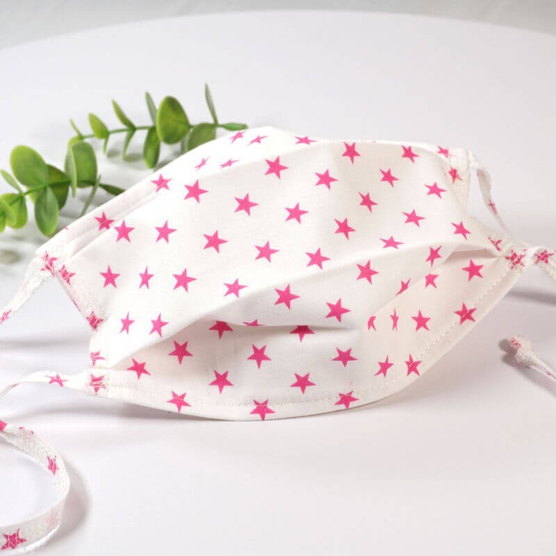 Masque de protection lavable, masque barrière 2 épaisseurs AFNOR, coton étoiles