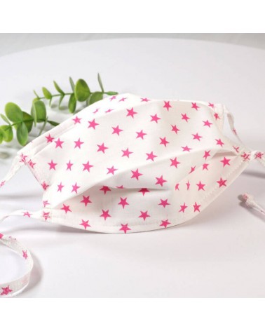 Masque de protection lavable, masque barrière 2 épaisseurs AFNOR, coton étoiles