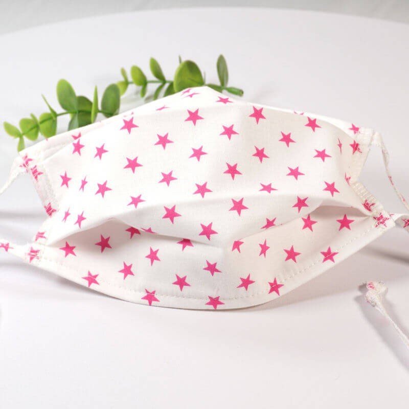 Masque Lavable Enfant Avec Filtre - Couleur Rose Vichy Et Blanc - Norme AFNOR - Fabriqué En France