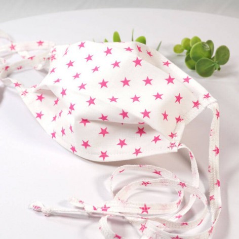 Masque de protection lavable, masque barrière 2 épaisseurs AFNOR, coton étoiles