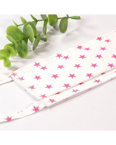 Masque de protection lavable, masque barrière 2 épaisseurs AFNOR, coton étoiles