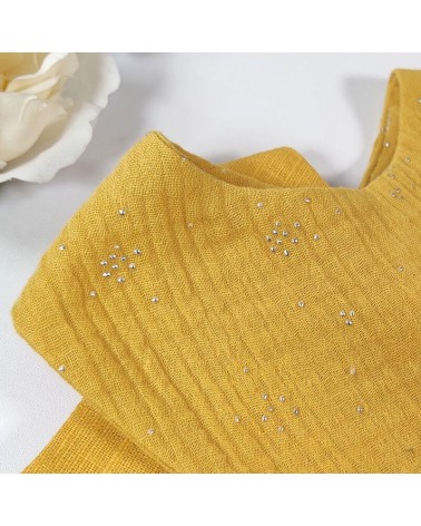 Duo de bavoirs bandanas jaune moutarde