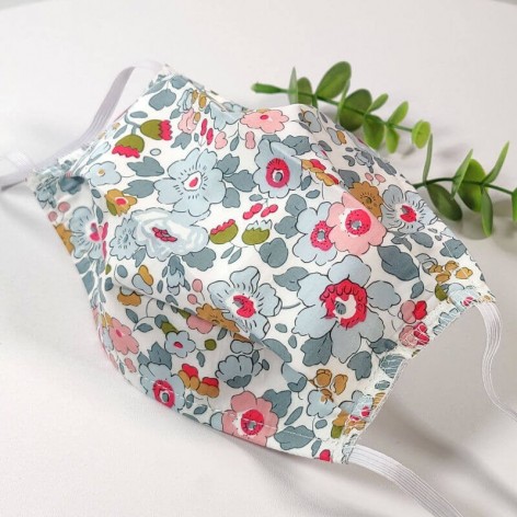 Masque de protection lavable, masque barrière 2 épaisseurs AFNOR, fleurs