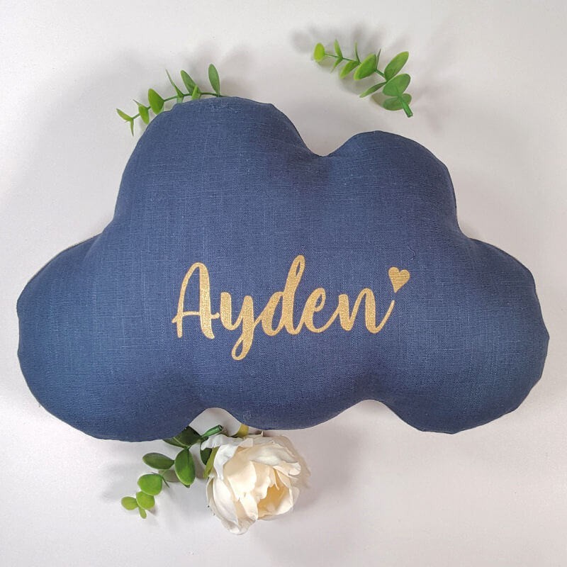Coussin Nuage Personnalise Prenom Et Coeur Cadeau Naissance Personnalisable Bebe
