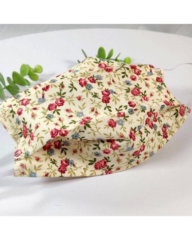 Masque barrière lavable, 2 épaisseurs AFNOR, coton fleuri