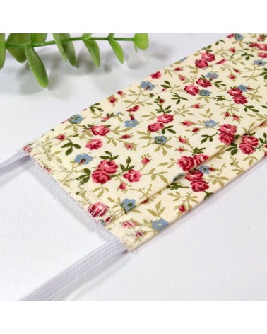 Masque barrière lavable, 2 épaisseurs AFNOR, coton fleuri