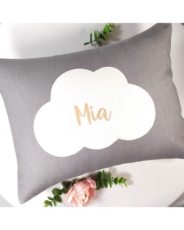 coussin personnalisé bébé, prénom, nuage