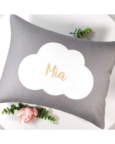 coussin personnalisé bébé, prénom, nuage