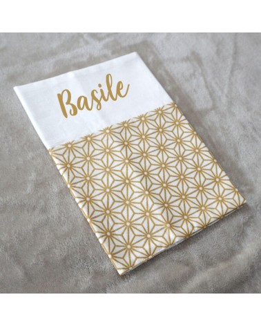 Protège carnet de santé motif géométrique doré