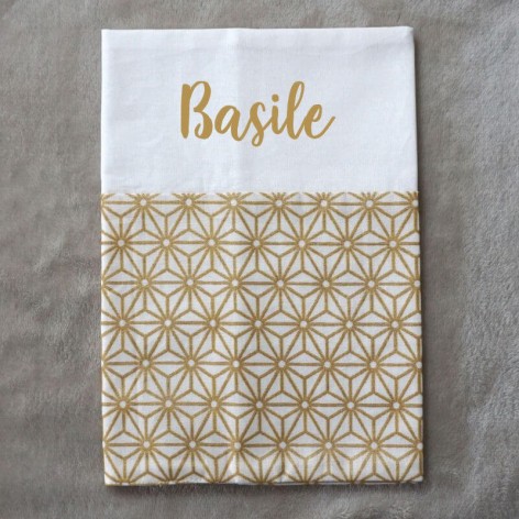 Protège carnet de santé motif géométrique doré