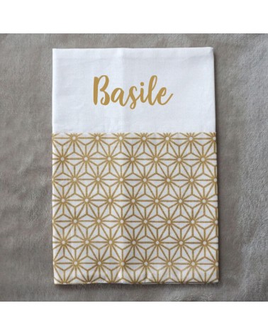 Protège carnet de santé motif géométrique doré