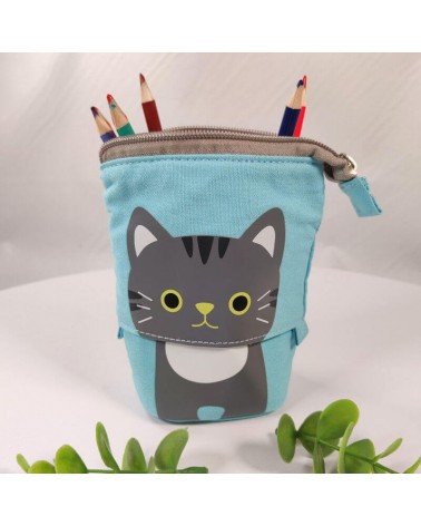 trousse télescopique chat coloris bleu