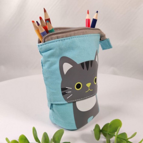 trousse télescopique chat coloris bleu