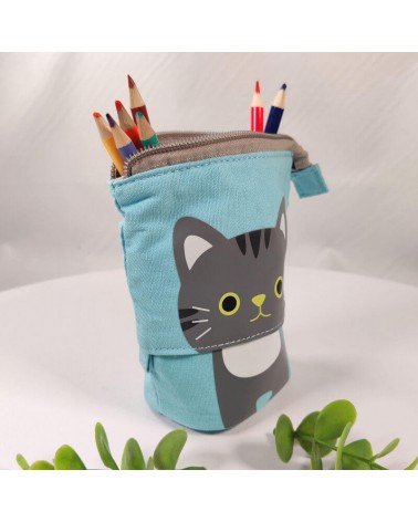 trousse télescopique chat coloris bleu
