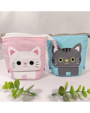 trousse télescopique chat coloris bleu