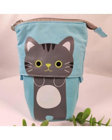 trousse télescopique chat coloris bleu