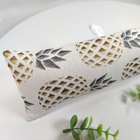 Boudin de porte 90 cm en tissu jacquard ananas or