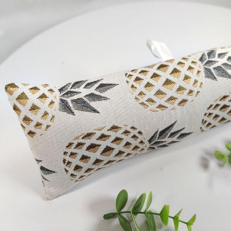 Boudin de porte 90 cm en tissu jacquard ananas or