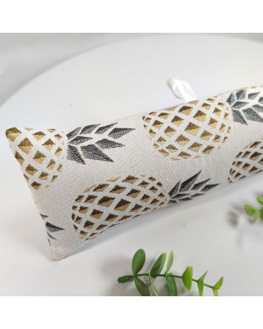 Boudin de porte 90 cm en tissu jacquard ananas or