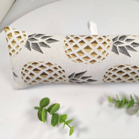 Boudin de porte 90 cm en tissu jacquard ananas or