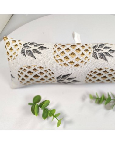 Boudin de porte 90 cm en tissu jacquard ananas or