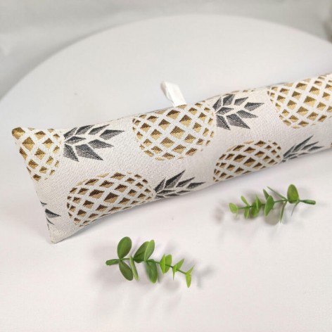 Boudin de porte 90 cm en tissu jacquard ananas or