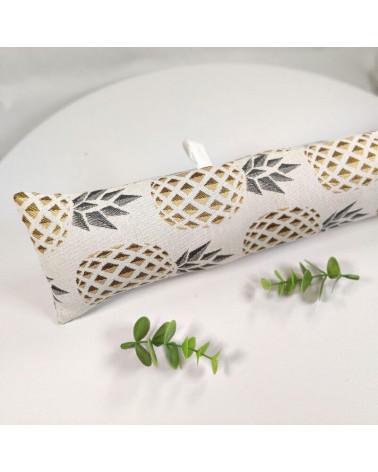 Boudin de porte 90 cm en tissu jacquard ananas or
