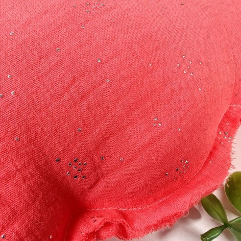 coussin nuage double gaze corail